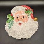 Fitz And Floyd Old Fashioned Christmas Santa Head Ceramic Wall Hanging Plate Vtg. Fixed Price $24.99.