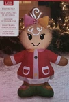 Holiday Time Gingerbread Girl Adorable 4FT Self Inflates Seconds W/lights New. Fixed Price $32.00.