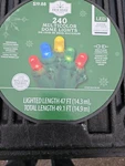 Holiday Time 240-COUNT 49.1 Ft Multicolor M5 Led Christmas Lights Green Wire. Fixed Price $25.99.