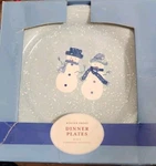4 Target Home Winter Frost Snowman Couple 10 " Dinner Plate Blue Christmas New. Fixed Price $40.35.