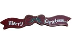 Red Bow Merry Christmas Sign Wood Home Decor Handmade Painted Green Gold. Fixed Price $18.36.
