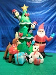 9.5' Gemmy Airblown Inflatable Animated Kaleidoscope Santa W/ Friends Scene. Fixed Price $159.95.
