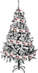 Yescom 5FT White Flocked Christmas Tree, Hinged W/ 518 Branch Tips. Fixed Price $39.99.
