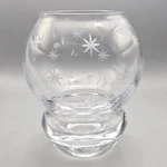 Mikasa Twinkle Etched Glass Votive Holder Festive Glow Globe Jar Slovenia 4.5". Fixed Price $16.00.
