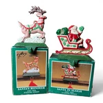 Vintage Midwest Cannon Falls Cast Iron Santa & Reindeer Stocking Hanger Set. Fixed Price $99.99.