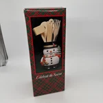 Christmas Kitchen Decor Ceramic Snowman Holder Cute Utensils Nos. Fixed Price $14.99.