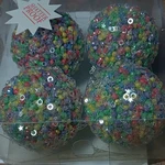 Set Of Colorful Christmas Baubles / Ornaments From Hobby Lobby, Circa 2016. Fixed Price $8.95.