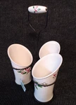 Nwt Collections Etc. Holly Berry Utensil Holder 13" Tall Porcelain. Fixed Price $38.99.