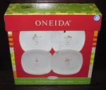 Oneida Petite Snowman Salad/dessert Plate Christmas Winter Holiday: Set Of 4 Nib. Fixed Price $19.95.