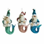 Santa Neptune Mermen Plush Blue Pink Green Christmas Holiday Ornaments Set Of 3. Fixed Price $59.99.