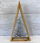 Rustic Wooden Triangle Christmas Tree 8"X14" W/ Bells Table Decoration Free Ship. Fixed Price $19.99.