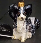 Joy To The World Papillon Dog Blown Glass Christmas Ornament Polish. Fixed Price $43.98.
