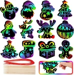 Joyin 72 Pcs Christmas Scratch Art Ornaments, Rainbow Color Paper Craft. Fixed Price $15.98.