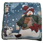 Snowman & Bunny Pillow Mohawk Tapestry Made In The Usa 15X15 Christmas. Fixed Price $18.99.