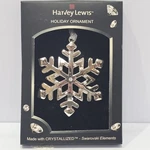 Harvey Lewis Silver Plated Snowflake Ornament Swarovski Crystals - 3" Nib. Fixed Price $15.00.