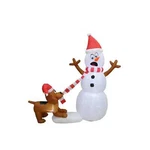 Holiday Time Puppy Tugs Snowman's Scarf 5FT Inflatable *distressed Pkg. Fixed Price $59.99.