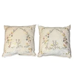 Nwot Embroidered Flower Petals Victorian Heart Floral Ribbon Cream Pillow. Fixed Price $98.00.