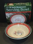 Royal Season Snowman RN2 Round Stoneware Serving Bowl 10" Dots Trim. Fixed Price $12.99.