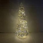 Transpac Glass Gold Christmas Light Up Tree. 12.75 Inches. Fixed Price $30.00.