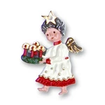 Angel With Advent Wreath Double Sided Pewter German Christmas Ornament 1.4 Inch. Fixed Price $29.98.