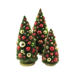 Cody Foster Spire RED/3 Decorative Tree Set Christmas Ornaments Decorated. Fixed Price $172.99.