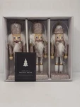Bella Lux Rose Gold Glitter Nutcracker Ornaments, Pink Christmas, Set Of 3 - New. Fixed Price $19.99.