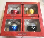 Hallmark - Disney Mickey Mouse Icon Glass Ornaments Set Of 4 Individually Boxed. Fixed Price $25.19.