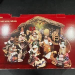 Living Home Christmas Large Fine Porcelain Nativity Set With Creche Vtg. Fixed Price $199.00.