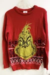 The Grinch Dr. Seuss Holiday Pull On Christmas Red Knit Sweater Unisex. Fixed Price $14.99.