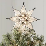 Light Up Silver-trim Retro Clear 8-POINT Star Christmas Tree Topper 8" Lit Led. Fixed Price $23.97.