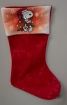 Peanuts Snoopy Red Holiday Felt Christmas Stocking With Snowflakes 16 New. Fixed Price $8.80.