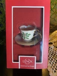 New In Box Lenox Steeped Tradition Holiday Cup & Saucer Christmas Ornament. Fixed Price $15.00.