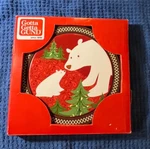 Christmas Gotta Getta Gund 7 Tile Trivet Mama & Baby Polar Bears New In Org Box. Fixed Price $8.40.