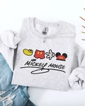 Embroidered Mickey Mouse Autograph, Pants, Gloves And Shoes Sweatshirt. Fixed Price $41.04.
