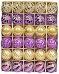 Christmas Tree Ornament Ball Set 120 Count Decoration Shatterproof Purple Gold. Fixed Price $6.99.