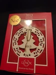 Lenox 2013 Christmas Wrappings Porcelain Ornament 3.7" Gold Tassel. Fixed Price $13.99.