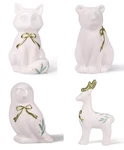 Target Bullseye Set Of 4 Ceramic Animals Figurines Christmas Fox Bear Owl Deer. Fixed Price $16.00.