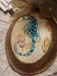 Pk. December Diamonds Glass Ornament Jeweled Pastel Seahorse 5" 79-80862. Fixed Price $35.00.
