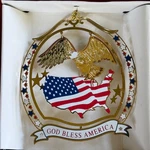Vtg Christmas Ornament God Bless America Flag Eagle Souvenir Nations Treasures. Fixed Price $14.99.