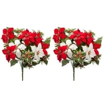 Oakridge Poinsettia & Pinecone Bush, Indoor/outdoor Christmas 21" High,. Fixed Price $35.75.