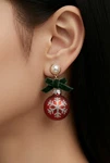 $29 Macy's Inc Red Holiday Ornament Dangle Earrings Pearl Bow Snowflake 50. Fixed Price $14.50.