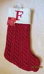 St. Nicholas Square 21" Cable Knit Monogram "f" Initial Christmas Stocking Decor. Fixed Price $19.99.