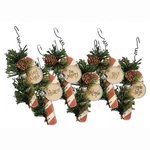 Primitive Christmas Candy Cane/pine Wood Ornament Set/bag Of 6 Vintage/country. Fixed Price $21.99.