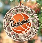 Basketball Ornaments For Christmas Tree - 2 Layer Wood & Acrylic O.... Fixed Price $10.63.