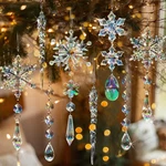 18PC Crystal Christmas Tree Ornaments-iridescent Hanging Acrylic Snowflake Icicl. Fixed Price $48.97.