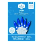 100-COUNT Blue Led Mini Christmas Lights With White Wire, 21', Holiday Time. Fixed Price $18.41.