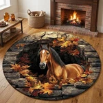 Printed Faux 3D Horse Round Rug Animal Art Decor Home Christmas Gift!. Fixed Price $21.34.