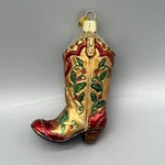 Old World Christmas Blown Glass Ornament, Cowgirl Boot. Fixed Price $9.97.
