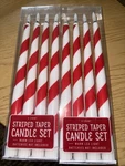 2 Sets Mfr Studio Red/white Striped Flameless Led Tapered Christmas Candles. Fixed Price $24.99.