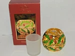 Lenox - Nib "holiday Gold" Candle Votive Frosted Glass Leaves & Berries. Fixed Price $14.20.